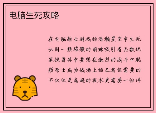 电脑生死攻略